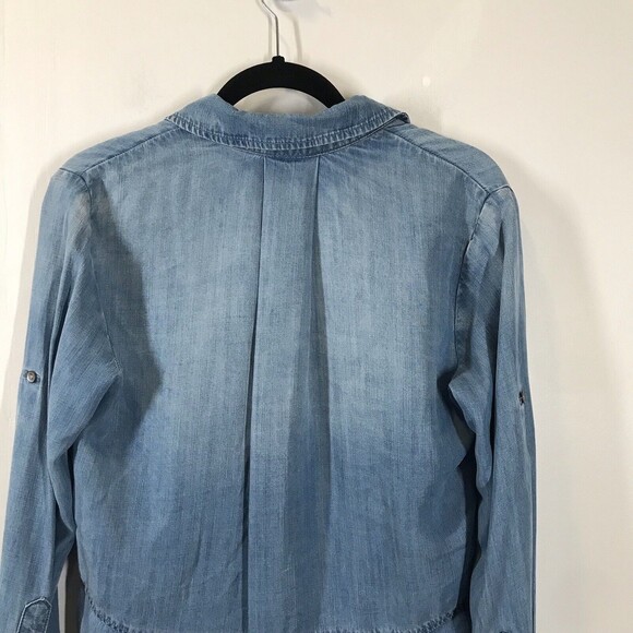 Anthropologie Cloth & Stone Women's Split Back Chambray Top Size XS Button Up - Picture 5 of 8
